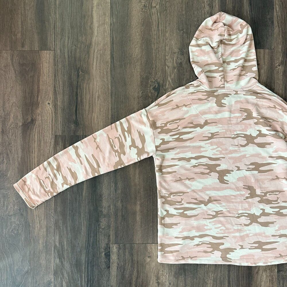 Sanctuary Pink Camo Hoodie Sweater Long Sleeve Shirt Oversized Lightweight Small - Picture 4 of 5